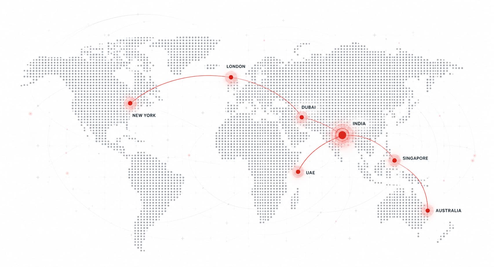 Global Dotted World Map Presence
